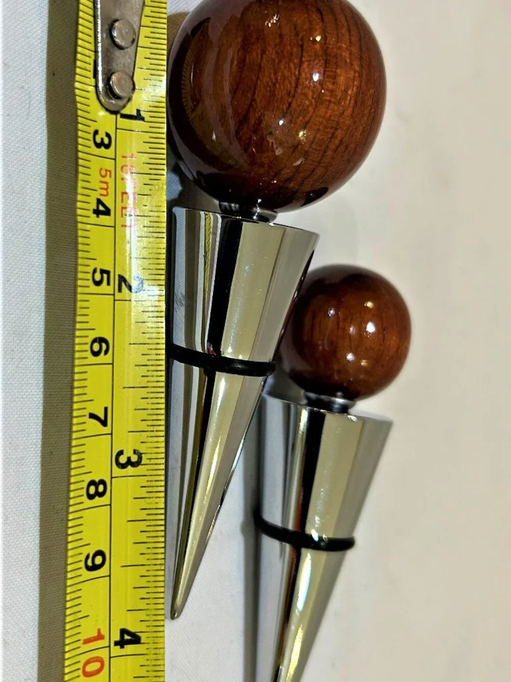 Pair of Brookstone Rosewood Wine Stoppers